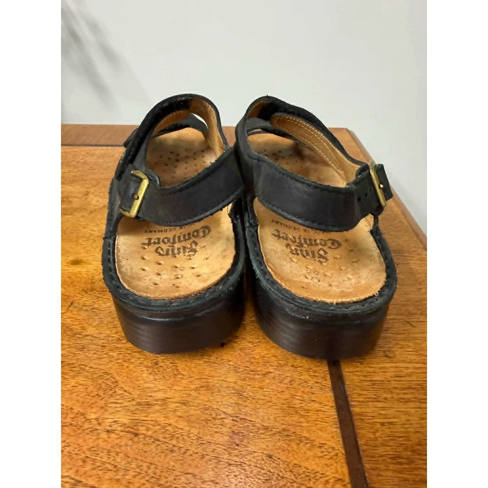 Finn Comfort Women's 6.5 UK 9 US Black Leather Slingback Sandals Made in Germany